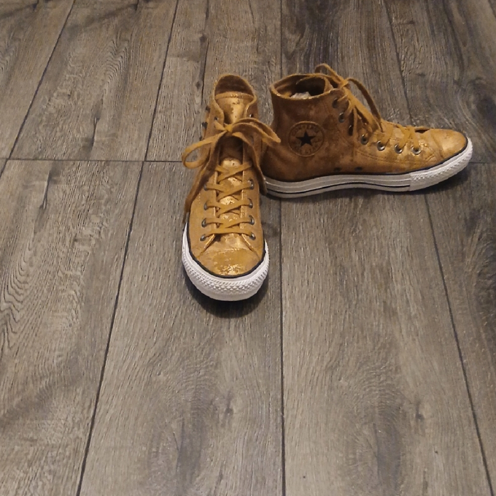 Bronze/gold Converse Chuck Taylor High-Top Sneakers